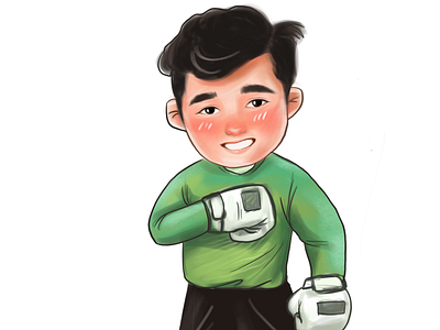 Bui Tien Dung goal keeper of Vietnam illustrator