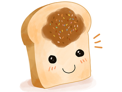 Hi Mr Bread with Peanut butter cute drawing challenge drawing daily procreate procreate art procreate illustrator