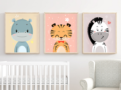 Nursery Cute Animal characterart characterdesign cute animals digital art digital illustration digital painting digital poster digital print digital product digital product design illustration art illustrator nursery art nursery decor poster art poster design prints