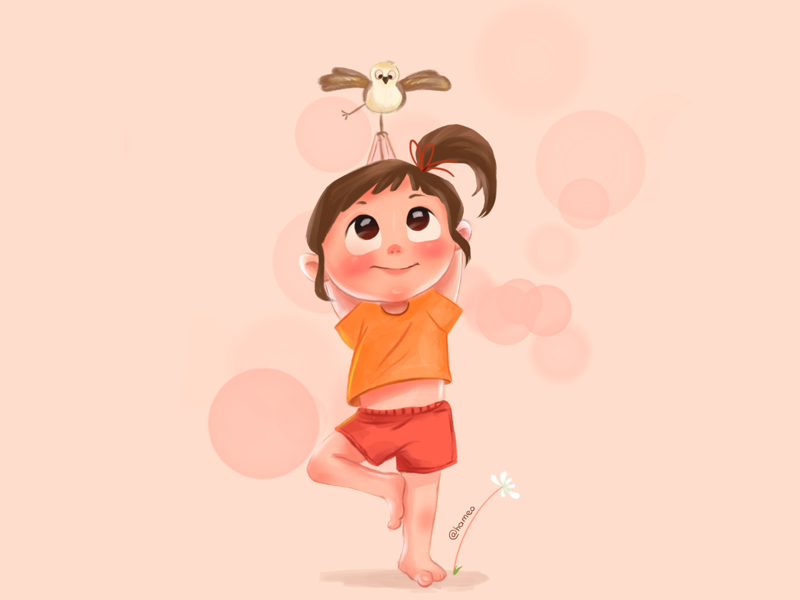 Yoga girl illustration artist freelancer illustrator design procreate illustration cute art character art character design illustrator yoga