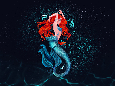 Mermaid digital drawing girl drawing illustration magic mermaid procreate