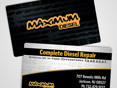 Maximum Diesel Business Card Design