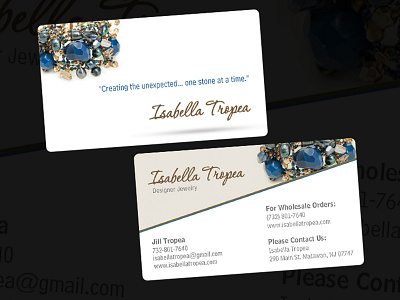 Isabella Tropea Designer Jewelry Business Cards business cards design graphic design photoshop