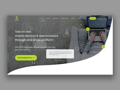 Seetest concept homepage clean design flat ui ux web web design website