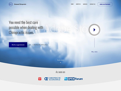Chiropractic Homepage Concept Design clean design flat healtcare ui ui web design ux web web design website