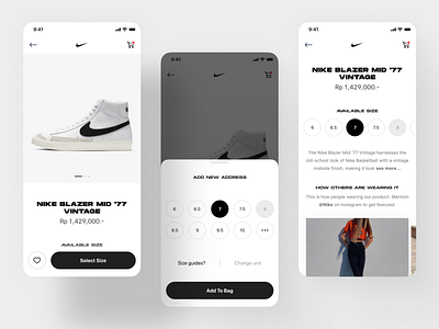 Nike – Mobile store exploration app catalogue clean layout marketplace mobile mobile app nike product shoes shoes app shoes store user inteface