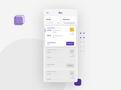 Bux: Bus Exchange - Bus List app booking clean design layout mobile mobile app purple typography ui user inteface