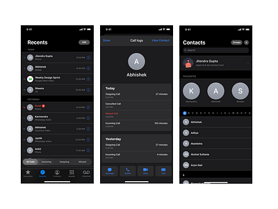 iOS Phone & Contact app concept redesign