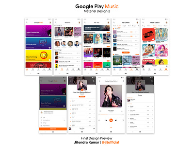 GooglePlay Music with New Material Design 2 Design Final Preview