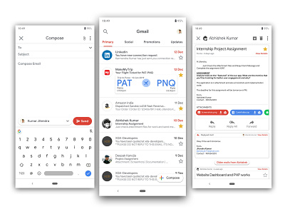 Gmail concept app Redesign | Material Design 2 Theming