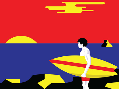 Surfer Dude adobe illustrator illustration primary colors surfer vector