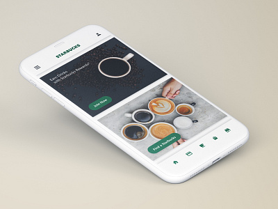 Starbucks Re-Brand - App app app design brand brandidentity branding clean coffee coffeeshop colour graphic design logo logodesign modern rebrand rebranding redesign simple starbucks