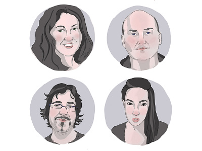 Portraits of the editorial staff Czech galleries design illustration ipad pro portait procreate app