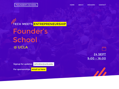 WIP for Founders School Website color theory colorful creativity entrepreneurship networking web design