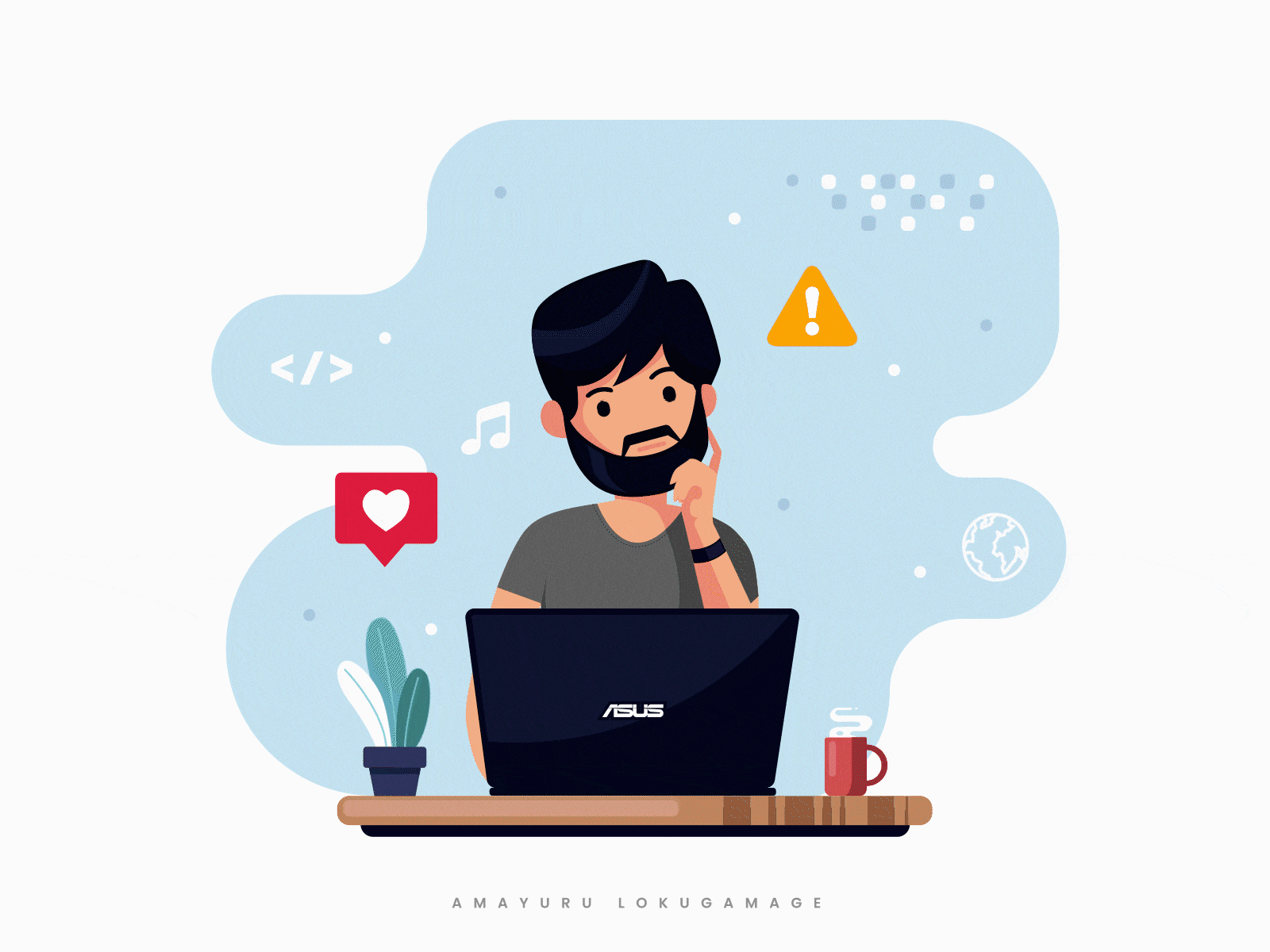 Stucked in between thoughts. adobe illustrator aftereffects animation design graphicdesign illustration motion design motiongraphics ui vector