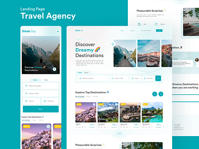 Dreamstay Travel Agency - Landing Page branding landing page product design tourism ui user experience ux web design