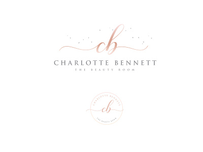 Logo Design for Charlotte Bennett beauty salon logo branding busines card design feminine feminine logo logo photography photography logo pink rose gold typography watercolor