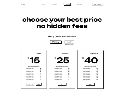 Pricing Page and Section