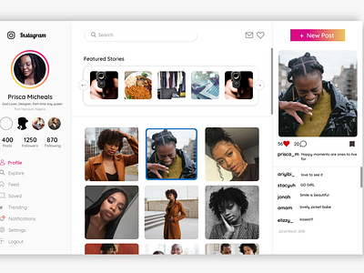 Instagram Web Redesign