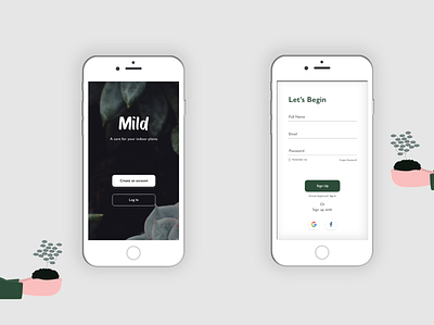 Mild- Plant caring App app design icon ui ux