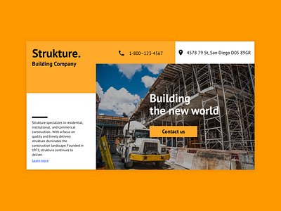 Strukture | Construction Company Concept Design agency branding branding design concept concept design hero image hero section webdesign website design websites