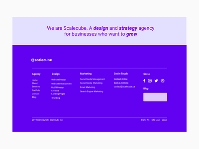 Scalecube Footer Design agency branding footer scalecube webdesign website design