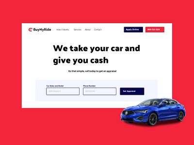 BuyMyRide Hero page design branding branding design web design website website design