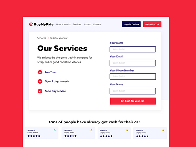 BuyMyRide Quote Form branding form reviews webdesign website website design