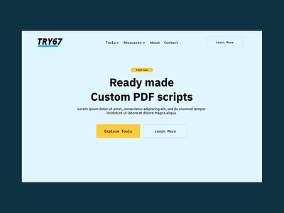 Try67 hero page design hero hero section landing page landing page design website design