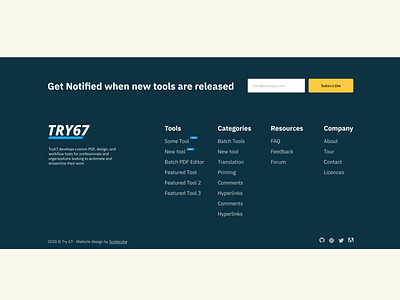 Footer Design  | Try67