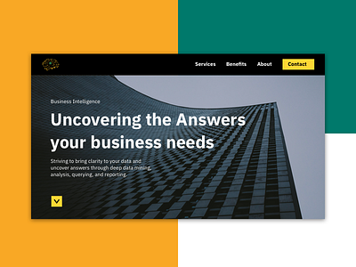 Business Intelligence Hero Section Design business website design design agency marketing agency simple design ux webdesign