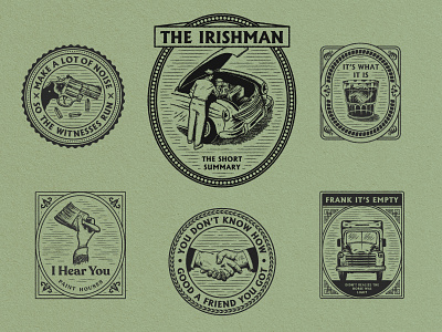 The Irishman adobe design designer film gangster graphic design illustraion irish irishman italian lockup lockups mob movie scorsese stamp stamp design type typogaphy vintage