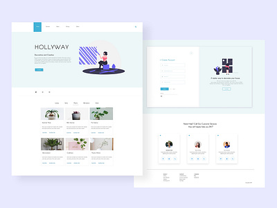 Hollyway Website adobe xd bootstrap branding design flat font awesome illustration minimal ui ux web web design website