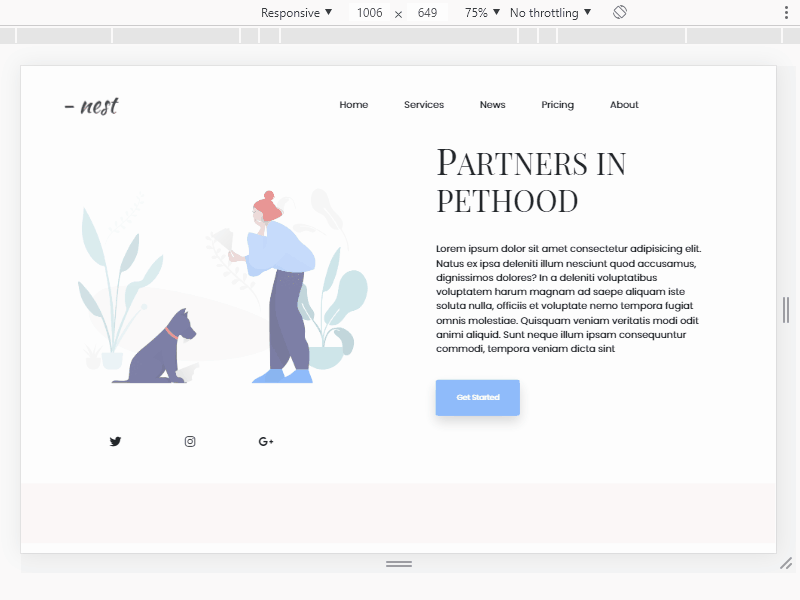 Nest, Daily Pet Care Website adobe xd design responsive ui ux web web design website