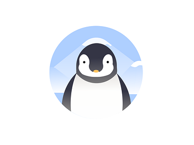 penguin blue illustration logo penguin ui