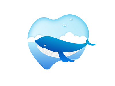 whale design illustration logo whale