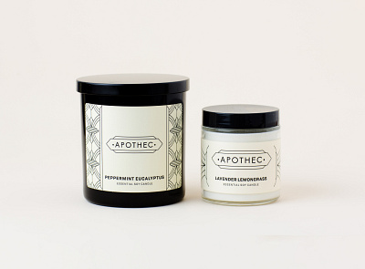 Apothec Packaging Design branding candle packaging design health label design modern packaging design typography wellness