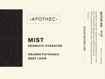 Apothec branding elements labels packaging design richmond skincare typography