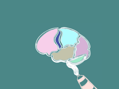 Brain Cream color design illustration procreate
