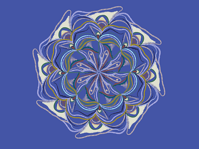Kaleidoscope Series - "Blue Crayon" design illustration procreate
