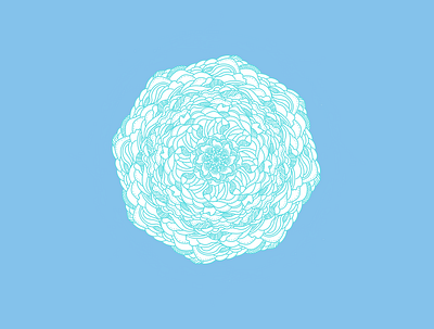 Kaleidoscope Series - "Blue Floral" design illustration procreate
