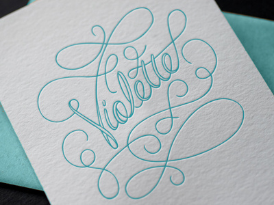 Violette invite letterpress wedding