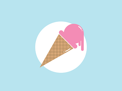 Ice Cream 2d app brand branding cute design ice cream ice cream cone icon illustration ivory logo ui ux vector