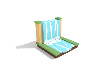 Voxel Waterfall 3d app cube cubes design icon illustration logo render render experiment vector voxel voxel 3d voxelart voxels waterfall
