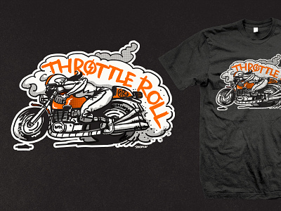 Throttle Roll '14 - Draggin' Lady Tee illustration motorcycle tshirt