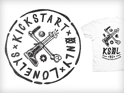 Kickstart Only Lonelys Tee illustration motorcycle tshirt