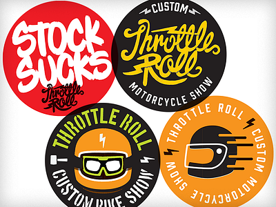 Throttle Roll "15 - Sticker Pack hipster motorcycle tshirt