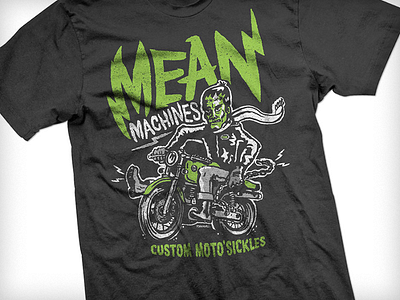 Mean Machines Tshirt - New Collection cafe racer hipster illustration monster motorcycle screenprint tshirt tshirtdesign vintage