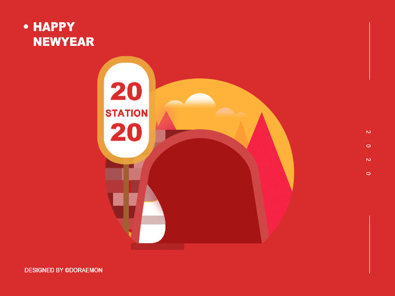 2020-Happy New Year design illustration ui 插图 设计