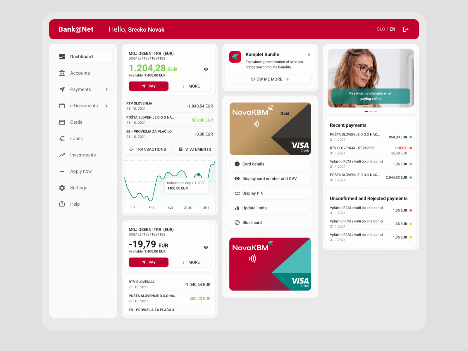 Bank Dashboard animation